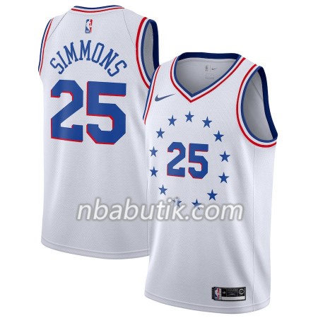 NBA Mænd Trøje Philadelphia 76ers Ben Simmons 25 2018-19 Nike Hvid Swingman